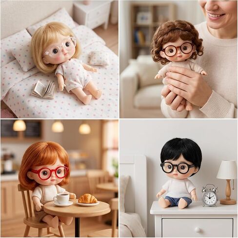 Doll Glasses, 10 Piece Assorted Color Doll Eyewear Set, Fashionable Accessories for Doll Play, Durable Plastic Doll Glasses for Various Doll Sizes in Saudi Arabia