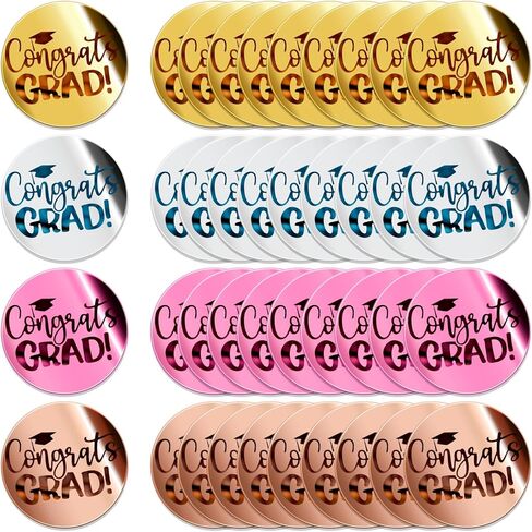 40 Pcs Graduation Cupcake Toppers Acrylic Mirror Disc Congratulations Grad Engraved Mirror Cake Topper Graduation cap Mirror Acrylic Cake Topper Round Picks Cupcake Decor for Graduate Party Supplies in Kuwait