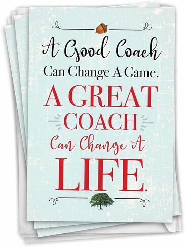 NobleWorks - Assortment Variety Bulk Pack of 3 School Teacher Thank You Greeting Cards (Coach) with Envelopes (3 Designs, 1 Each) Team Sports Stationary Notecards, Best Coach VC8126TYG-C1x3 in Kuwait