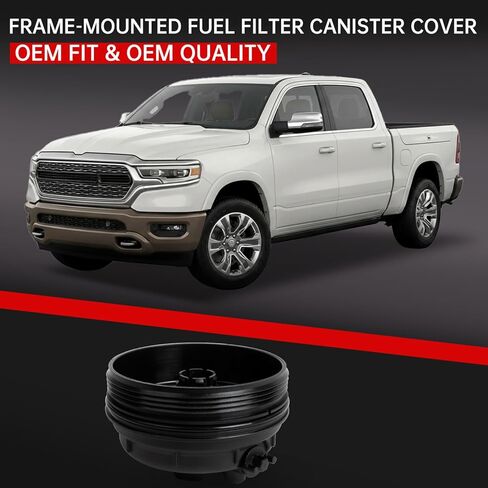Diesel Fuel Filter Canister Cover for 2019-2024 Ram 2500 3500 4500 5500 6.7L Cummins, 2020-2024 Ram 1500 3.0L EcoDiesel, Replaces Mopar 68436815AB 68436815AA, Water Separator Cap in Saudi Arabia