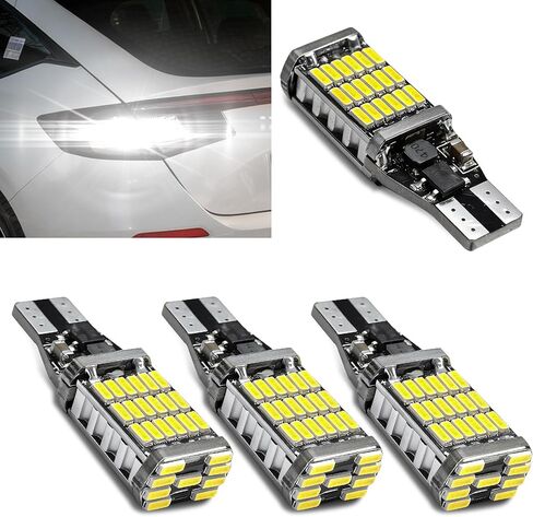 4 PCS LED Reverse Lights, T15 4014 45SMD Back Up Light Turn Signal Bulb, 6500K Super Bright Stop Light Bulbs Brake Lights Replacement for Cars Trucks RVs, Universal Car Accessories (White) in Saudi Arabia