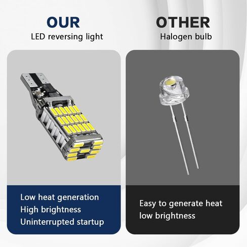 4 PCS LED Reverse Lights, T15 4014 45SMD Back Up Light Turn Signal Bulb, 6500K Super Bright Stop Light Bulbs Brake Lights Replacement for Cars Trucks RVs, Universal Car Accessories (White) in Saudi Arabia