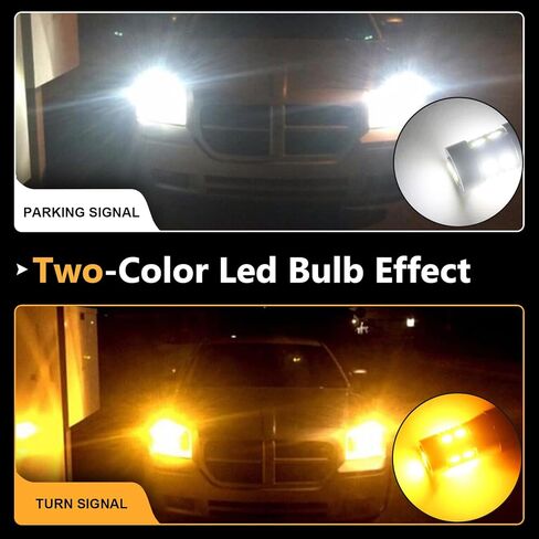 2 PCS 3157 Car LED Turn Signal Bulbs, T25 3047 3057 Dual Color Switchback Bulb, 20SMD Super Bright Indicator Light, Plug and Play Replacement for Most Trucks SUVs Cars (White & Yellow) in Saudi Arabia