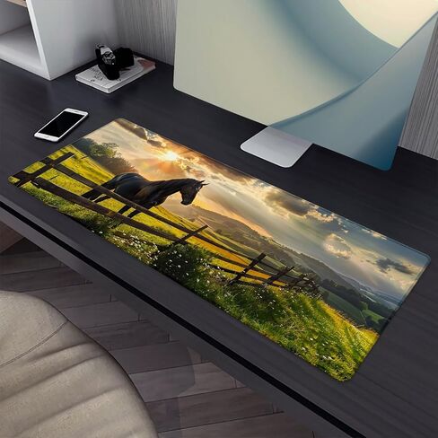 Horse Mouse Pad，Gaming Keyboard Desk Mat，Laptop Computer Protector with Non-Slip Rubber Base，Large Extended MousePads Gifts for Office Home，Deskmat Decor 31.5" x 11.8" in Saudi Arabia