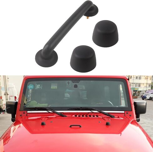 Front Windshield Hold Hood Handle Bracket Rubber Stops Support Bonnet Assist for Jeep Wrangler TJ 1997-2006 JK 2007-2018 Down Cover Hood Bumpers Cushion Stop Rest Replacement in Saudi Arabia