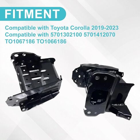 Front Bumper Bracket Compatible with Toyota Corolla 2019-2025 2Pcs Front Left Driver and Right Passenger Side Black Steel 5701302100 5701412070 TO1067186 TO1066186 in Saudi Arabia