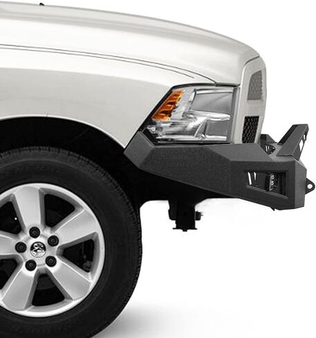 Hooke Road Ram 1500 Front Bumper, Full Width Offroad Bumper w/Winch Plate & LED Lights for 2009 2010 2011 2012 Dodge Ram 1500 Trucks in Kuwait