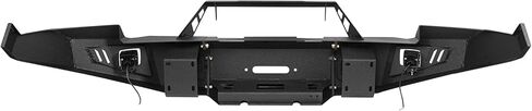 Hooke Road Ram 1500 Front Bumper, Full Width Offroad Bumper w/Winch Plate & LED Lights for 2009 2010 2011 2012 Dodge Ram 1500 Trucks in Kuwait