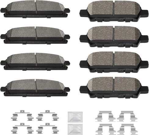Front and Rear Ceramic Brake Pads Kits with Hardware Fit for 2004-2009 2011-2017 Nissan Quest 2005-2006 Nissan X-TRAIL in Kuwait