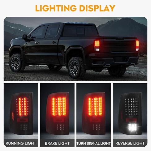 LED Tail Lights Assembly Fit for RAM 1500 2500 3500 2013-2018, for Dodge RAM 1500 Classic 2019-2024, (Only for Original LED Version) Smoke Lens Black Housing in Kuwait