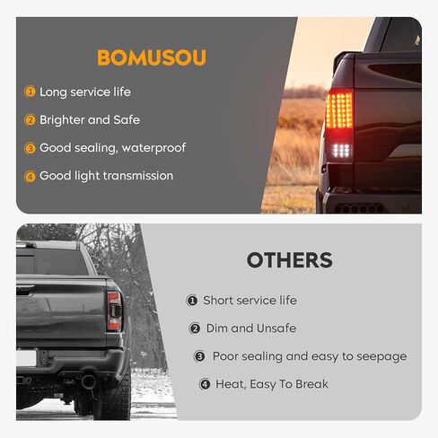 LED Tail Lights Assembly Fit for RAM 1500 2500 3500 2013-2018, for Dodge RAM 1500 Classic 2019-2024, (Only for Original LED Version) Smoke Lens Black Housing in Kuwait