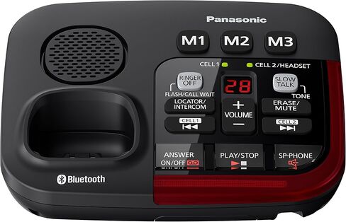Panasonic KX-TGM430B Link2Cell Bluetooth Amplified Cordless Phone with Answering Machine, 1 Handset , Black (Renewed) in Kuwait