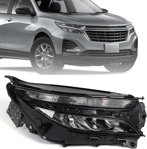 Huray LED Headlight Assembly Fit for Chevy Equinox LS 2022 2023 2024 RH OE Factory w/Halogen Turn Signal Headlamp Replacement for 85538061 GM2503531 Right Passenger Side in Kuwait
