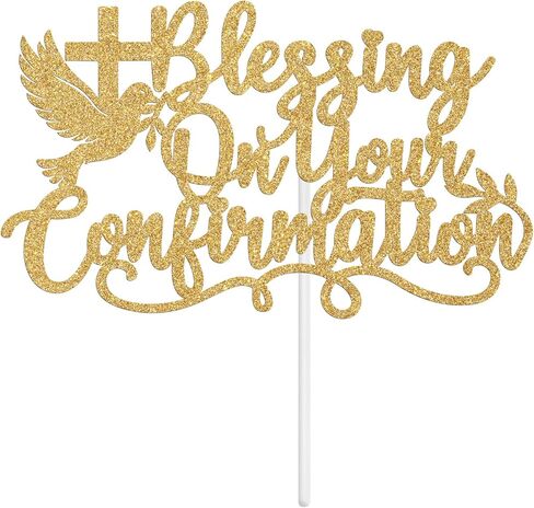 Nuestro Bautizo Cake Topper، الشركة الإسبانية الأولى المقدسة، Cross Dove My Confirmation، المعمودية الدينية، عيد الميلاد الأول، لوازم تزيين حفلات استقبال المولود الجديد، بريق ذهبي in Kuwait