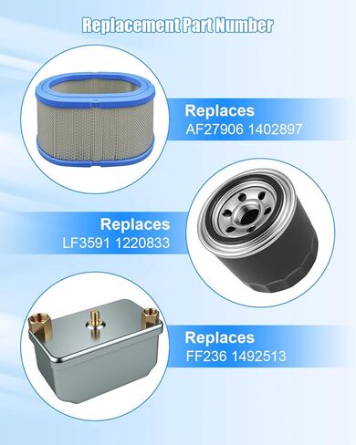 طقم فلتر متوافق مع مولدات Onan Quiet Diesel 6000/7500/8000، استبدل 140-2897 1492513 122-0833 فلتر الهواء/الوقود/الزيت ومفتاح الربط in Kuwait