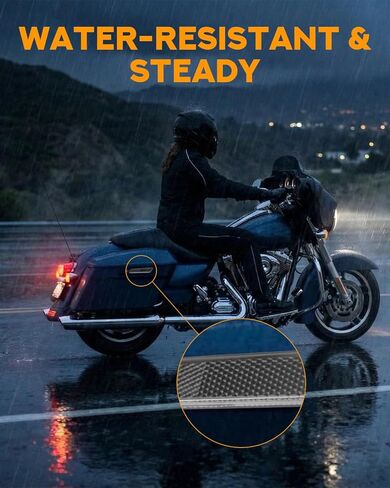 عاكسات PBYMT عاكسات غطاء مزلاج لحقيبة السرج الصلبة متوافقة مع Harley Touring Street Glide Electra Glide Road Glide Road King 2014-2024، أسود in Kuwait