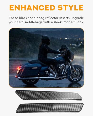 عاكسات PBYMT عاكسات غطاء مزلاج لحقيبة السرج الصلبة متوافقة مع Harley Touring Street Glide Electra Glide Road Glide Road King 2014-2024، أسود in Kuwait