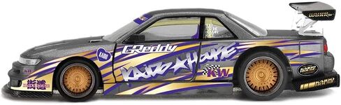 1:64 Scale Diecast Model Car Compatible with Nissan Silvia S13-R Kaido Drift V1 Greddy Gunmetal Gray Limited Edition Kaido House x Mini GT KHMG235 in Kuwait