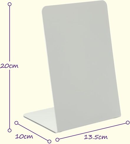 Magnet Board 7.87 x5.31 x 3.93 Stand Mini White Metal Tabletop Memo Standing Magnetic Board for Desk - Magnetic Display for Back to School Menu Table， Photos，Memos (White*2, 20 * 13.5 * 10cm) in Kuwait