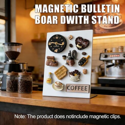 Magnet Board 7.87 x5.31 x 3.93 Stand Mini White Metal Tabletop Memo Standing Magnetic Board for Desk - Magnetic Display for Back to School Menu Table， Photos，Memos (White*2, 20 * 13.5 * 10cm) in Kuwait