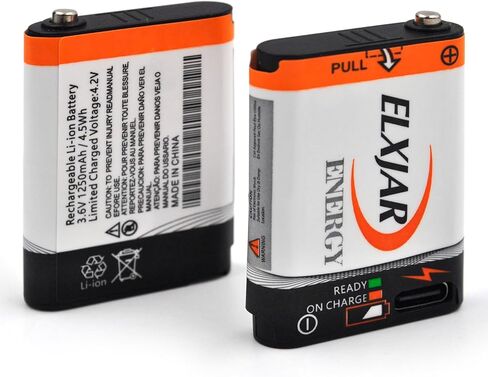 (2-Pack) 3.7V 1100mAh Li-ion Battery Compatible with E99ACA USB-C Version, Works with Select Headlamp Models Supporting Rechargeable Battery Packs in Kuwait