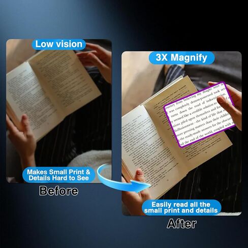 3 PCs Magnifying Sheet Lightweight Page Magnifier for Reading 3X Fresnel Lens with 3 PCs Magnifying Ruler and 3 PCs Magnifying Bookmark for Low Vision & Seniors in Kuwait