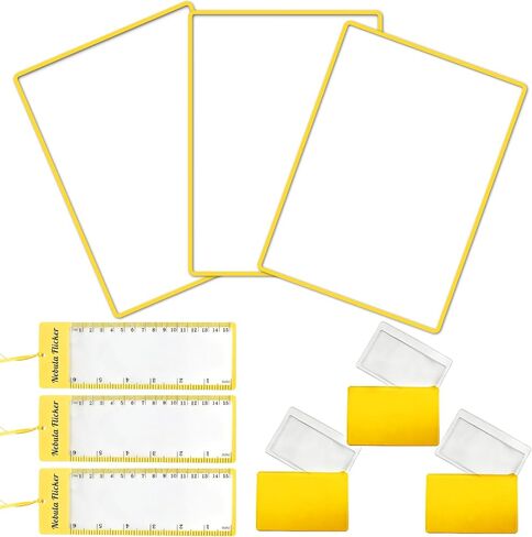 3 PCs Magnifying Sheet Lightweight Page Magnifier for Reading 3X Fresnel Lens with 3 PCs Magnifying Ruler and 3 PCs Magnifying Bookmark for Low Vision & Seniors in Saudi Arabia