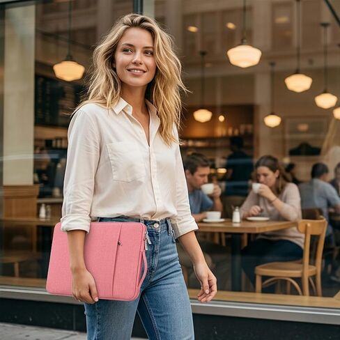 Laptop Sleeve Case for MacBook Neo 13'' with A18 Pro Chip Released in 2026 (Model:A3404) Protective with Handle Travelling Carrying Canvas Bag Accessories for Students Home Office (Pink) in Saudi Arabia
