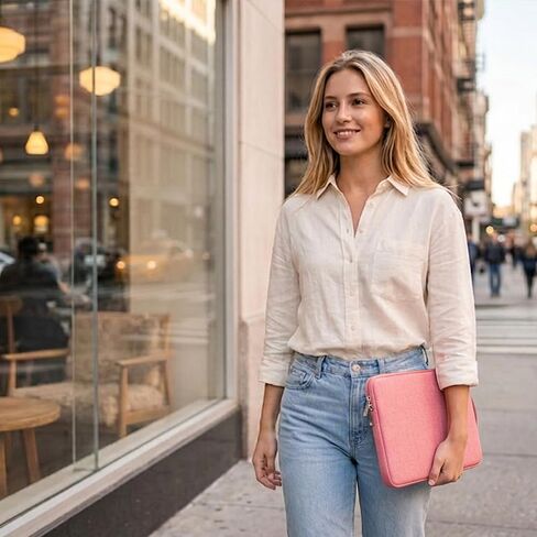 Laptop Sleeve Case for MacBook Neo 13'' with A18 Pro Chip Released in 2026 (Model:A3404) Protective with Handle Travelling Carrying Canvas Bag Accessories for Students Home Office (Pink) in Saudi Arabia