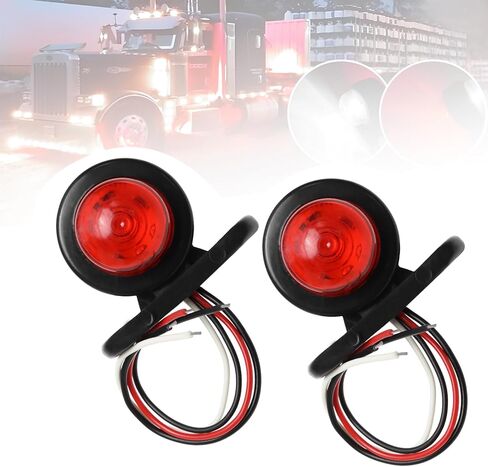 2pcs 12-24V LED Warning Indicator Light Double Sided Warning Side Marker Light Used for Truck Trailer RV Ship Parking Light Clearance Light White Red Black in Kuwait