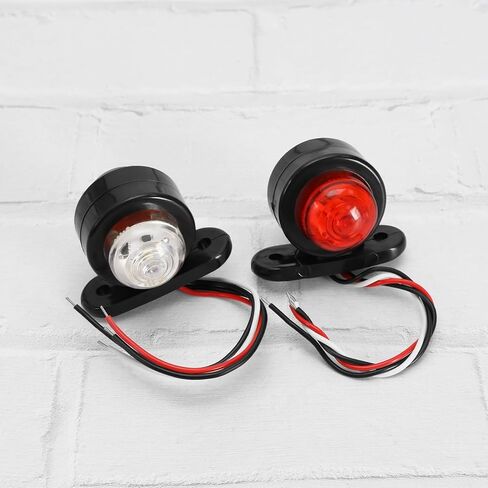 2pcs 12-24V LED Warning Indicator Light Double Sided Warning Side Marker Light Used for Truck Trailer RV Ship Parking Light Clearance Light White Red Black in Kuwait