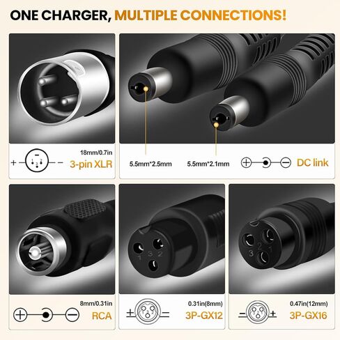 54.6V 2A Charger for 48V Lithium-ion Battery ebike Charger Electric Bike Charger Electric Scooter Charger Hoverboard Charger Universal Replacement Charger with 7 Connectors in Kuwait