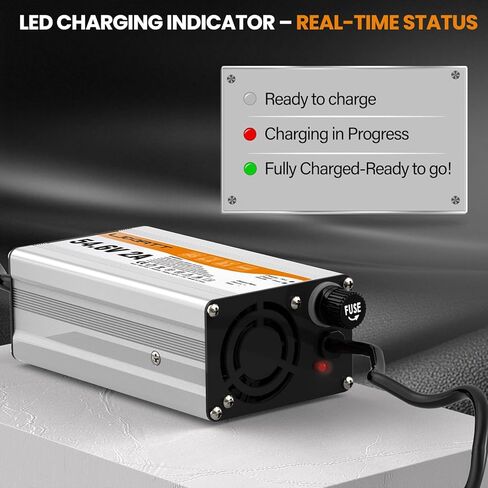 54.6V 2A Charger for 48V Lithium-ion Battery ebike Charger Electric Bike Charger Electric Scooter Charger Hoverboard Charger Universal Replacement Charger with 7 Connectors in Kuwait