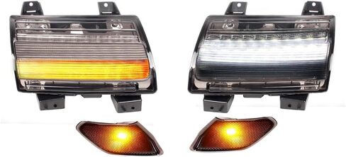 مصابيح إشارة الانعطاف المتتابعة LED ومصابيح الإشارة الجانبية المتوافقة مع Jeep Wrangler JL 2018-2023/2020-2023 Gladiator JT مع DRL، وعدسة دخان (غير مناسبة لـ JL Sport، JLU، Willys) in Kuwait