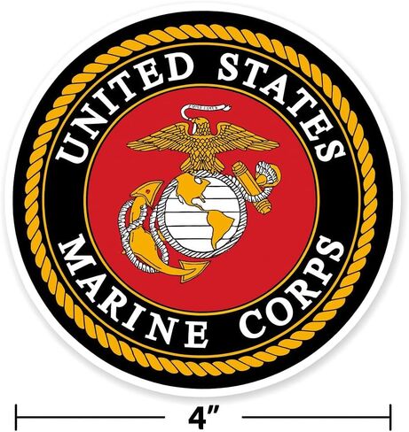 4 - Pack Military Tribute Vinyl Decals – 4" Round Marine Corp - Style Emblem Stickers – Durable Weatherproof Adhesive for Cars, Trucks, Laptops, Helmets & Gear. in Saudi Arabia