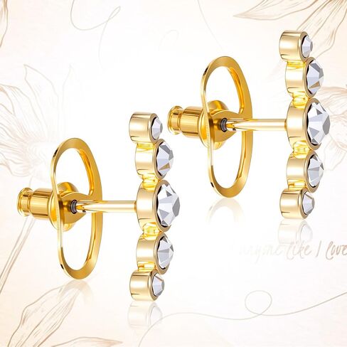 8 Pcs Lobe Lifters, Locking Bullet Earring Backs for Droopy Ears, Large Earring Backings Replacements for Studs, Tight Earrings Lifter Backers for Heavy Earrings (Gold + Silver) in Saudi Arabia