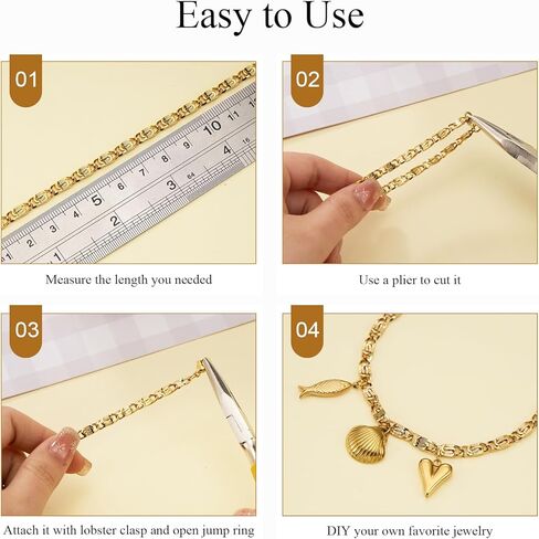 Jabogrii 5 Meters Gold Chain for Jewelry Making Stainless Steel Chain on Spool Craft Jewelry Making with Lobster Clasps and Jump Rings in Saudi Arabia