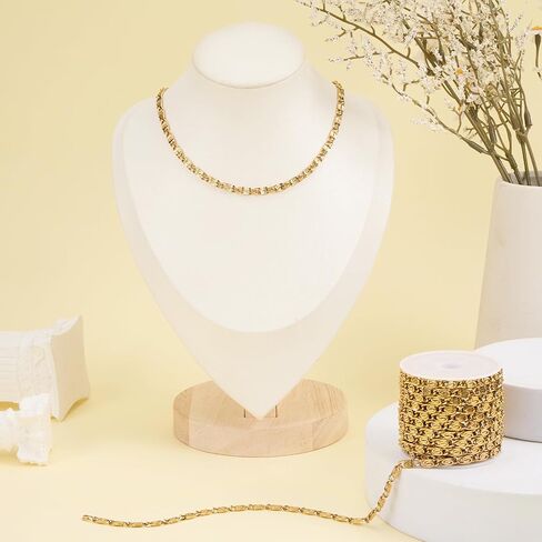 Jabogrii 5 Meters Gold Chain for Jewelry Making Stainless Steel Chain on Spool Craft Jewelry Making with Lobster Clasps and Jump Rings in Saudi Arabia