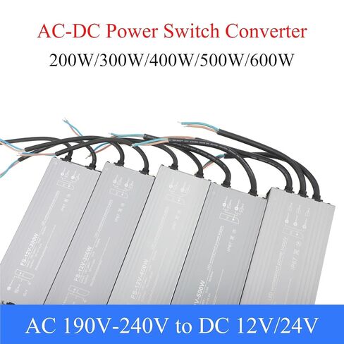 1pcs AC190-240V to DC12V/24V Switching Power Supply Lighting Transformer 200W-600W Aluminum Outdoor IP67 Waterproof for LED Light(DC 12V,400W) in Saudi Arabia