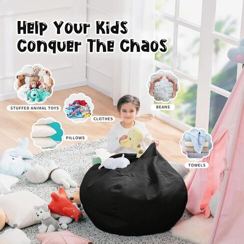 Bean Bag Chair Cover (No Filler) for Kids and Adults,Beanbag Stuffed Animal Storage Without Filling Plush Toys Holder and Organizer Soft Premium Corduroy 200L in Saudi Arabia