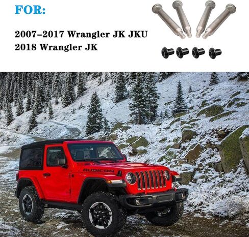 أطقم إصلاح دبوس مفصل الباب لقفل المفصلي المضاد للصدأ 2007-2018 Wrangler JK (4 دبوس مفصلي و4 صواميل مفصلية للباب) in Kuwait