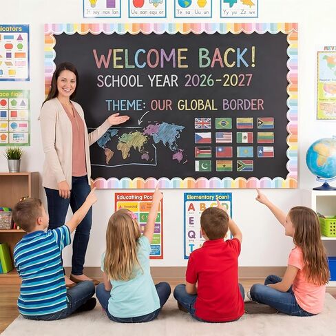 Zonon 65 ft Pastel Stripe Bulletin Board Border Pastel Ombre Wave Line Scalloped Rolled Border Trim Classrooms Decoration for Party Rolling Whiteboard, Walls, Desks, Windows, Doors, Lockers, Schools in Kuwait