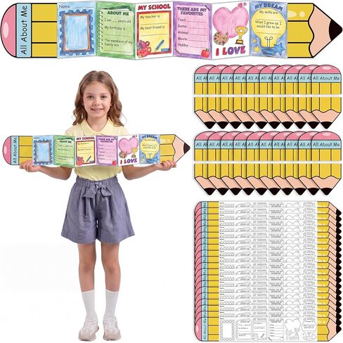 MotiMind 40 Pcs All About Me Posters Star of The Week DIY Coloring Posters Star Students Ready to Decorate Booklets for Elementary School Kindergarten Classroom Supplies in Kuwait