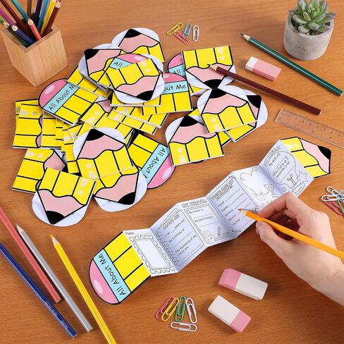 MotiMind 40 Pcs All About Me Posters Star of The Week DIY Coloring Posters Star Students Ready to Decorate Booklets for Elementary School Kindergarten Classroom Supplies in Kuwait