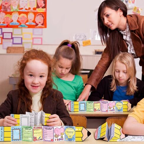 MotiMind 40 Pcs All About Me Posters Star of The Week DIY Coloring Posters Star Students Ready to Decorate Booklets for Elementary School Kindergarten Classroom Supplies in Kuwait