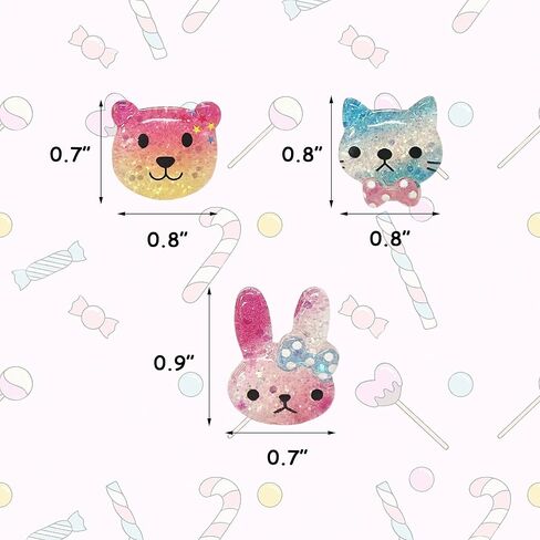 TSJ 12 PCS Animal Cupcake Rings Cat Bear Bunny Plastic Rings | Cute Cupcake Toppers for Easter, Baby Shower, Birthday Party Favors in Saudi Arabia