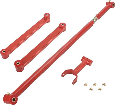 4PCS Rear Upper & Lower Control Arms and Adjustable Panhard Track Bar Compatible with 2005-2010 Ford Mustang 2-Door Red Powder Coated Finish Suspension Control Arm Set in Saudi Arabia