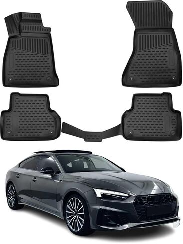 بطانة سجادة أرضية OMAC لسيارة Audi A5 Sportback 2018-2024 سوداء TPE مناسبة لجميع الأحوال الجوية 4 قطع in Kuwait