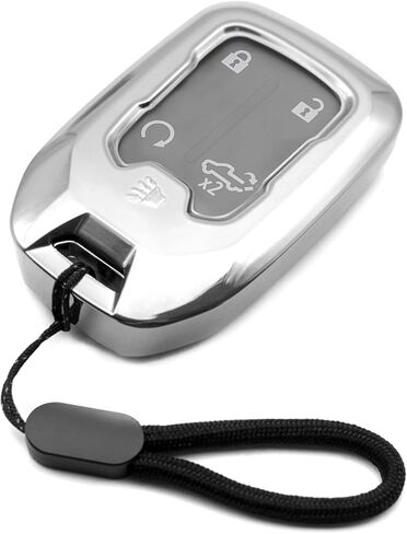 MECHCOS متوافق مع شيفروليه تشيفي سيلفرادو 1500 LD 2500 3500 HD Suburban Tahoe GMC Terrain Acadia Sierra 1500 Limited 2500 3500 HD Yukon XL Silver Key Fob غطاء حماية الملحقات in Kuwait