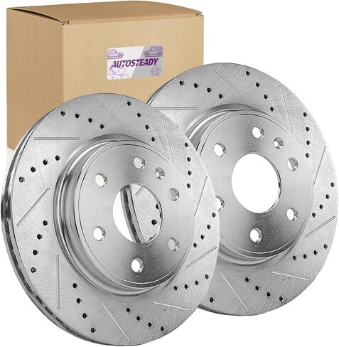 2PC 12.80" (325mm) Front Drilled and Slotted Brakes Rotors Replacement for 2008-2017 Buick Enclave, 2009-2017 Chevy Traverse, for GMC Acadia, Acadia Limited, Saturn Outlook Vented 55150 in Saudi Arabia